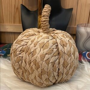 Threshold Woven Raffia Pumpkin - Natural Beige